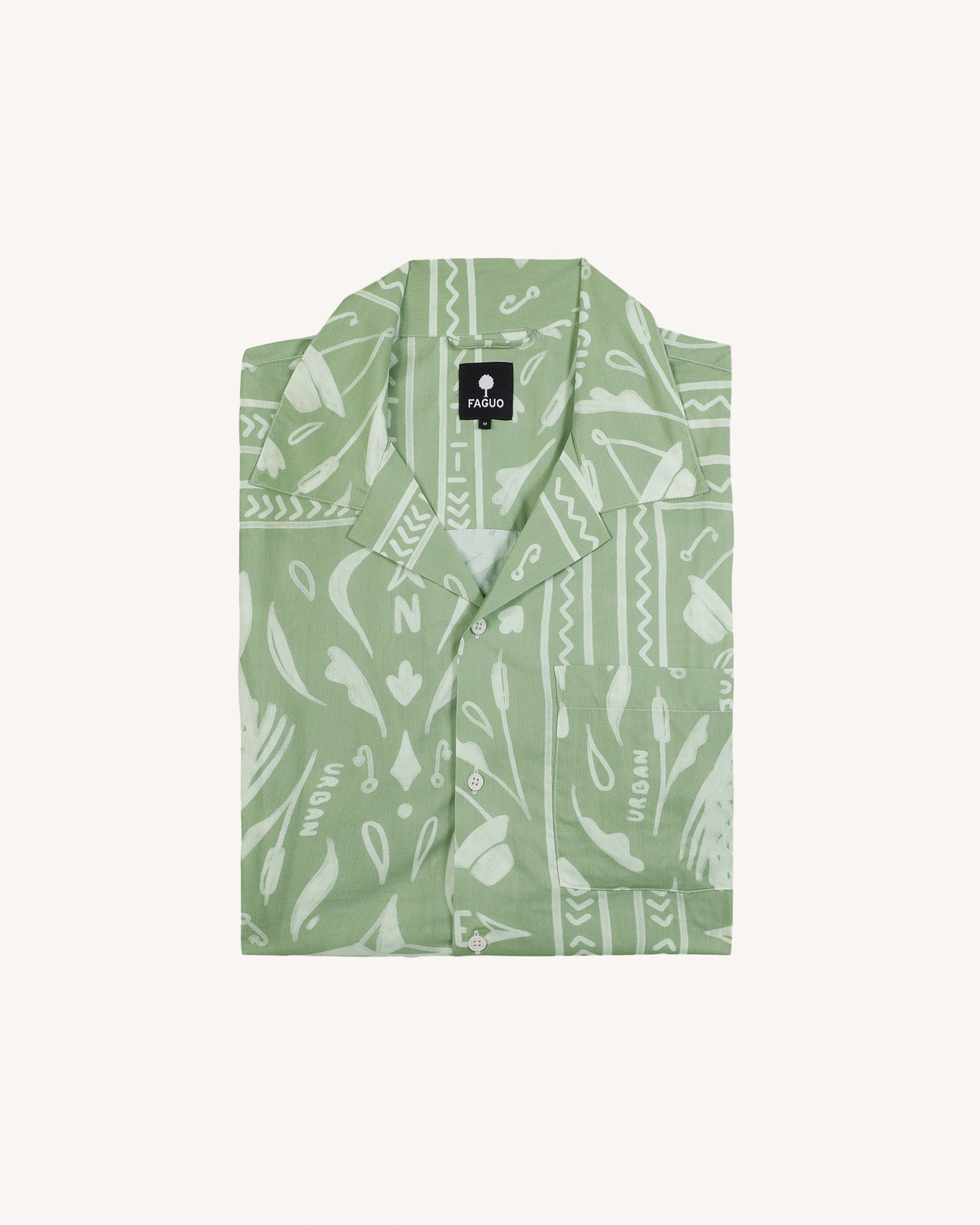 Chemise motifs kaki & écrue coton - PAIOLIVE