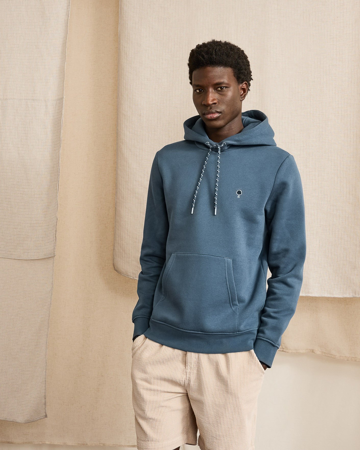 Sweat à capuche bleu coton - DIRAC