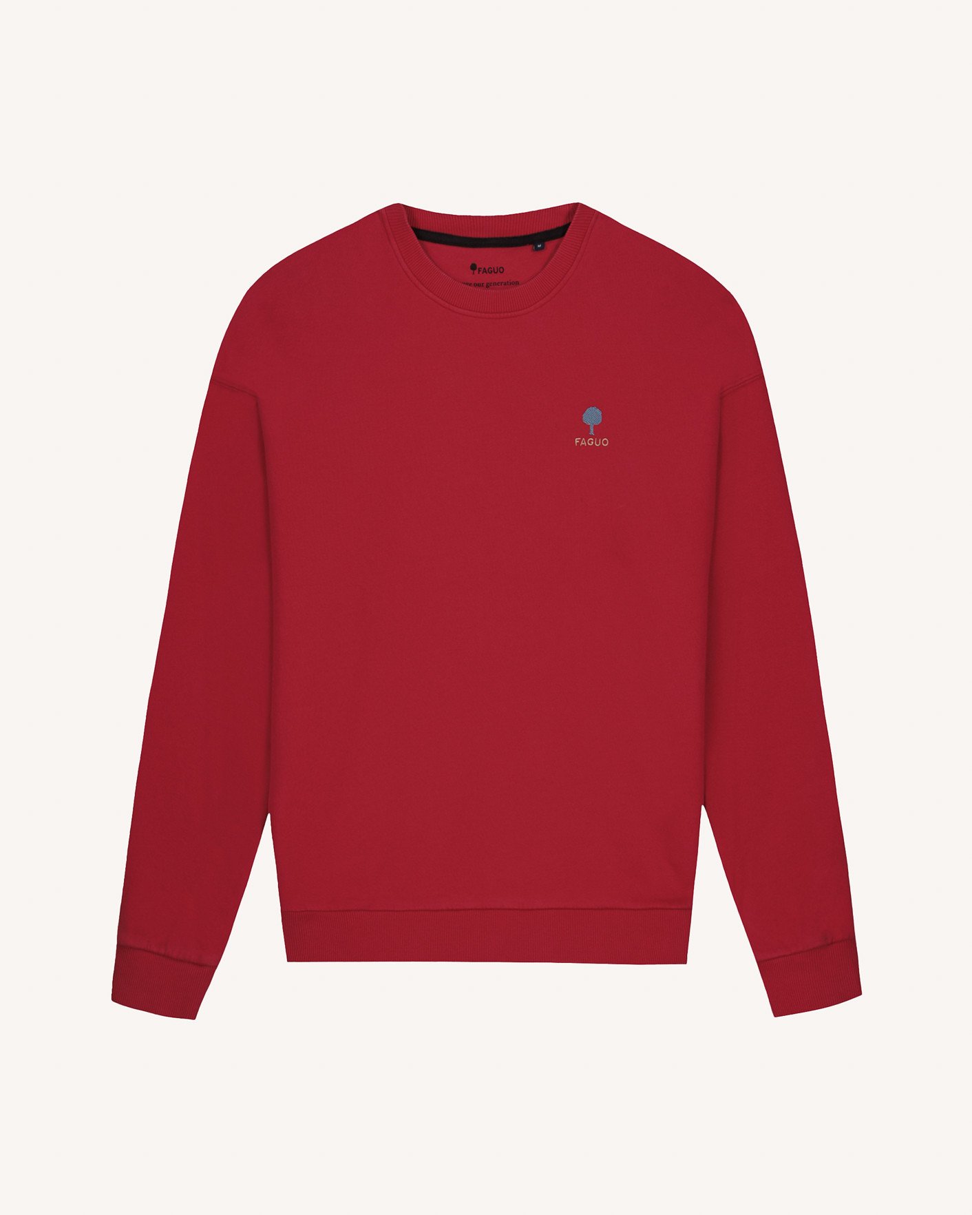 Sweat col rond oversize rouge foncé - FANGO