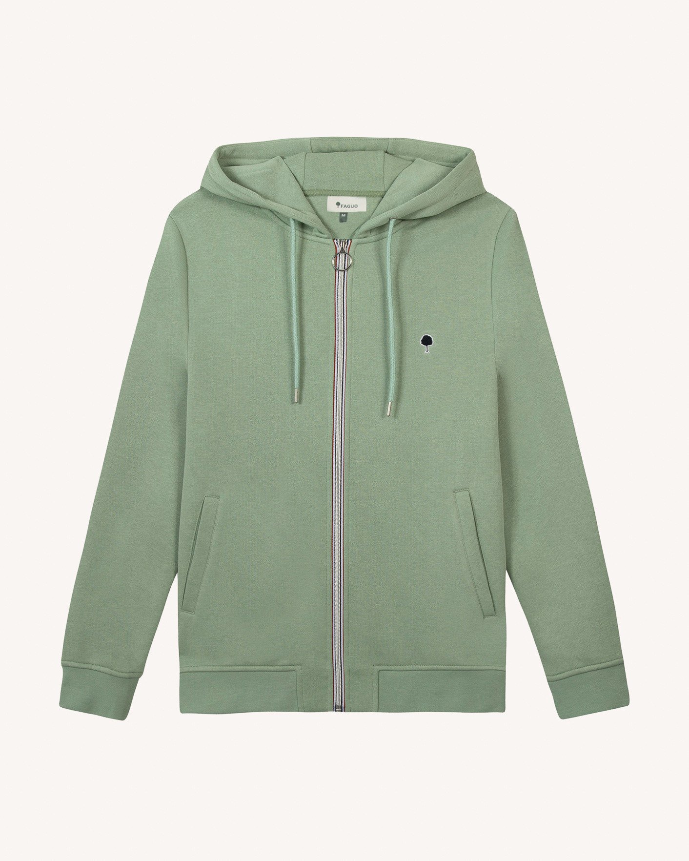 Sweat zippé vert clair coton - MESNIL