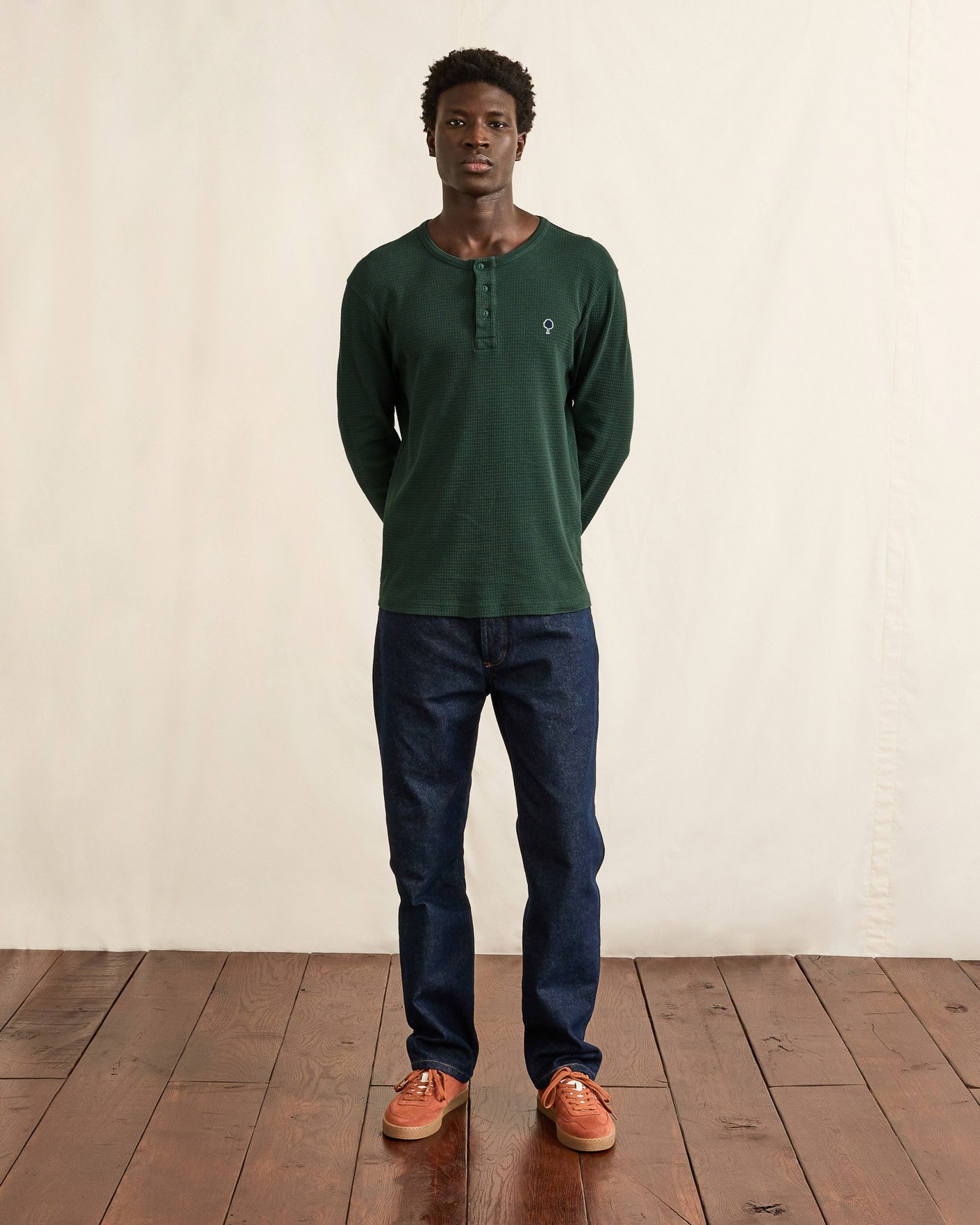 T-shirt manches longues vert foncé coton - FAROZ