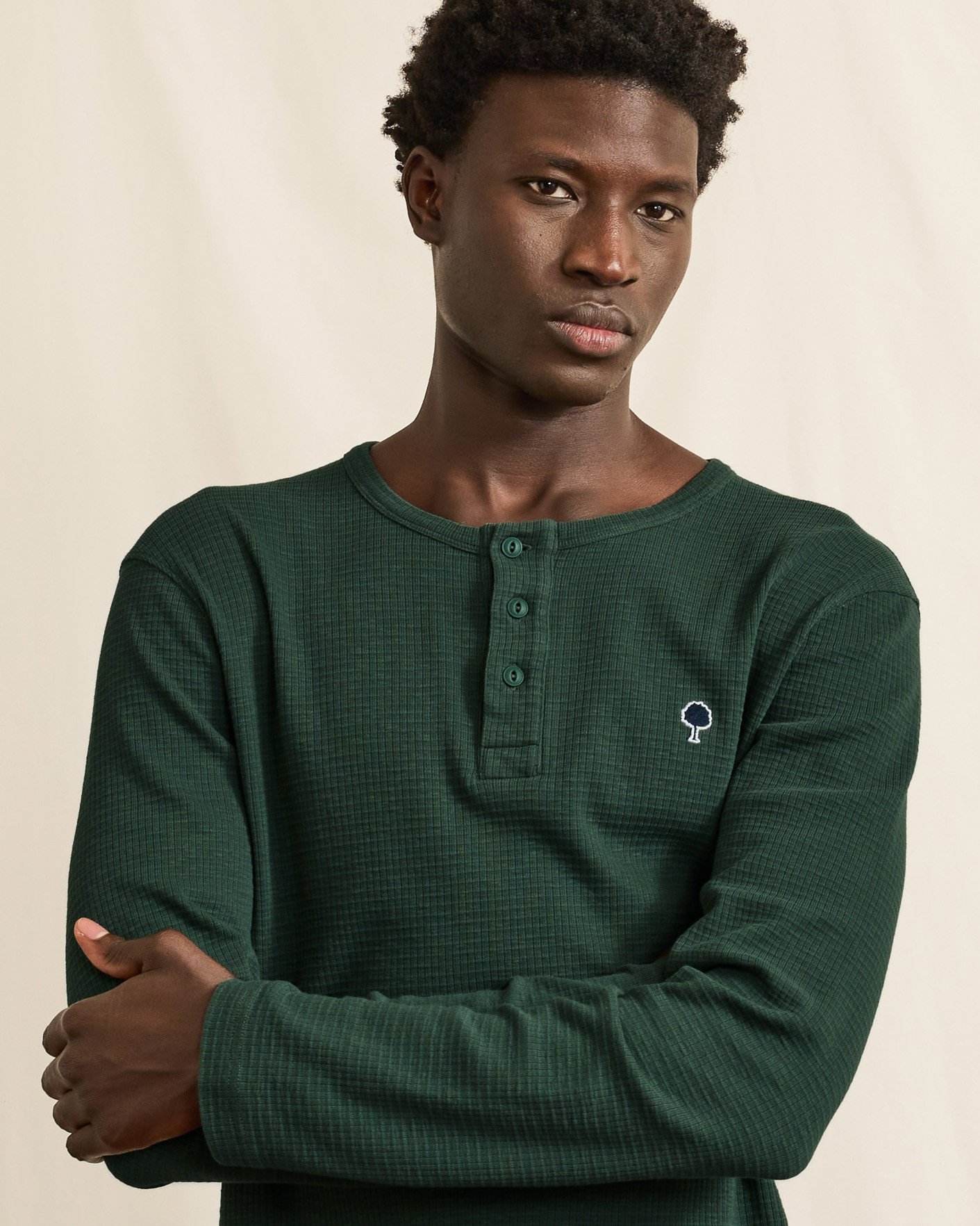 T-shirt manches longues vert foncé coton - FAROZ