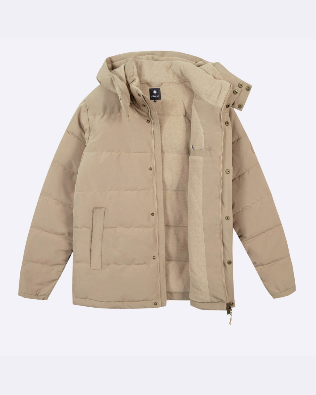 Doudoune chaude velours beige clair - NEUILLAY