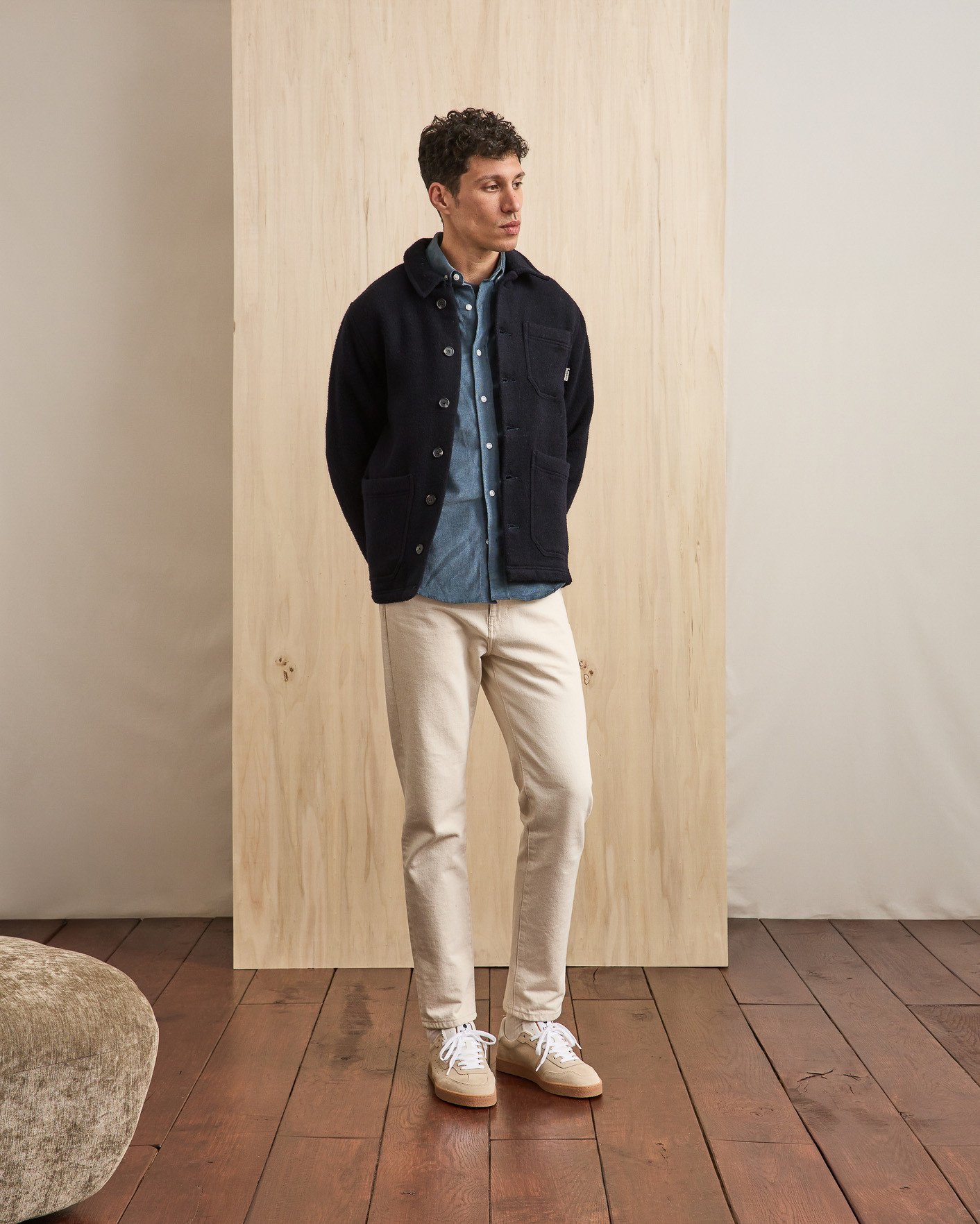 Veste en laine bleu marine - LORGE