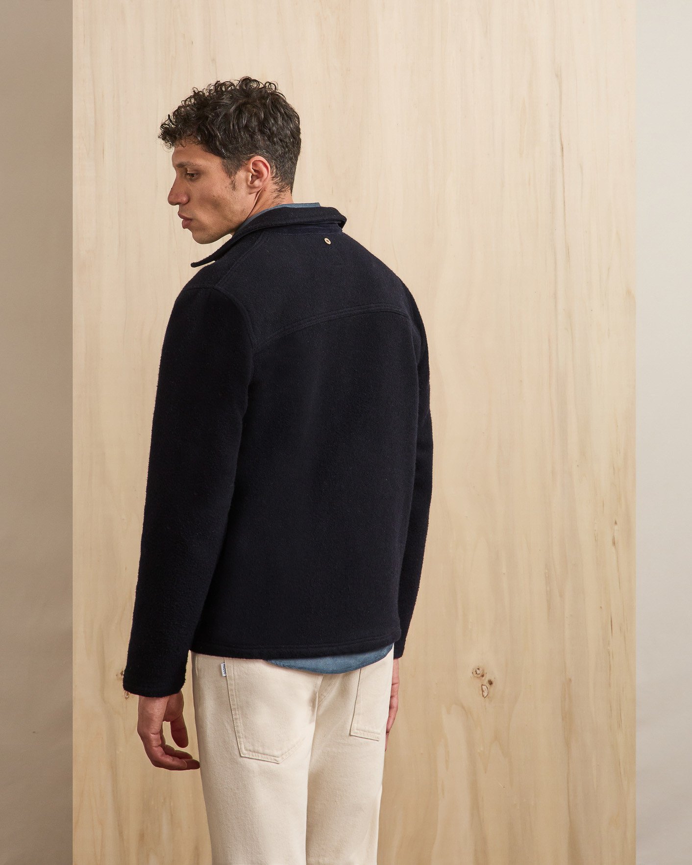 Veste en laine bleu marine - LORGE