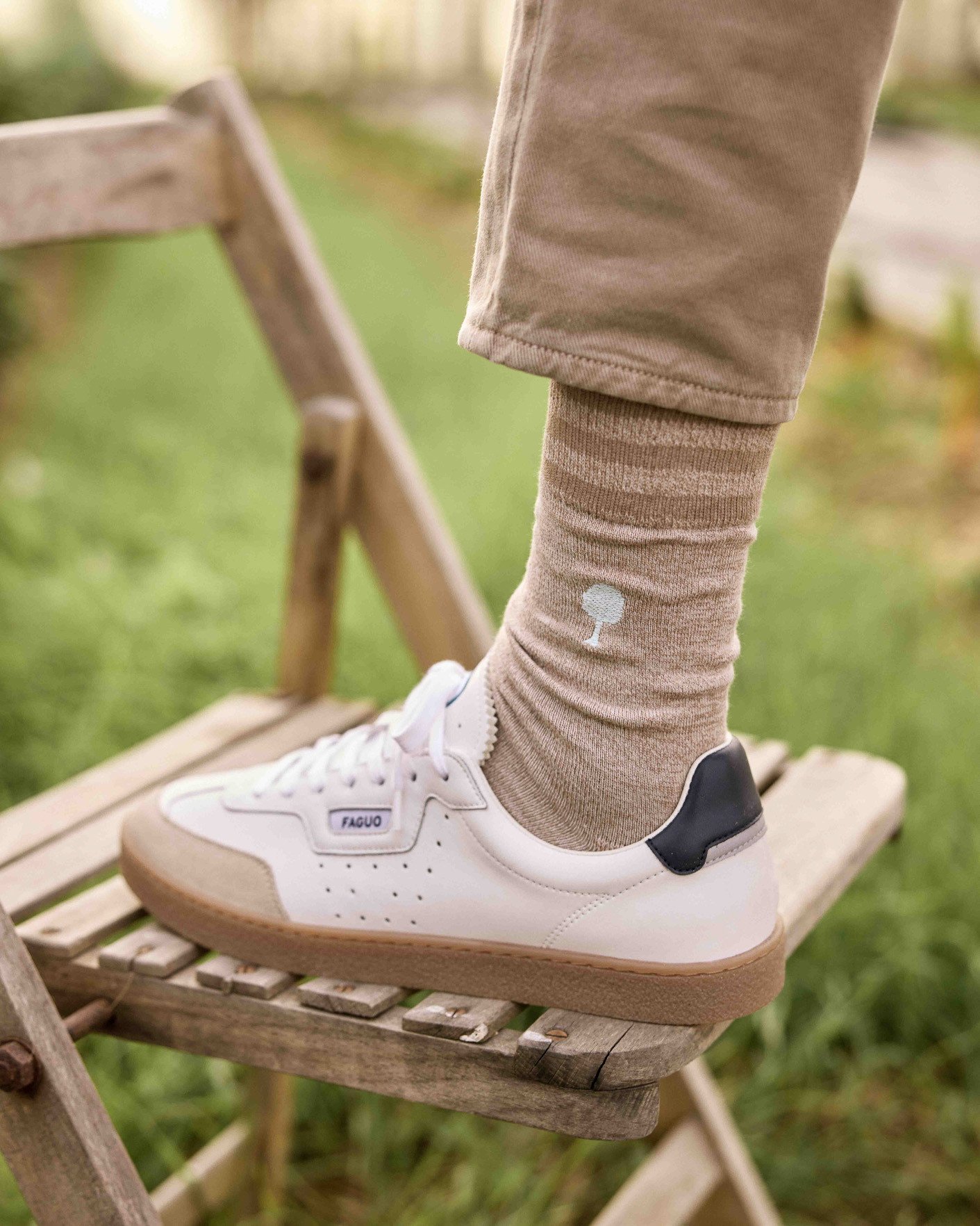 Chaussettes beige chiné coton - SOCKS