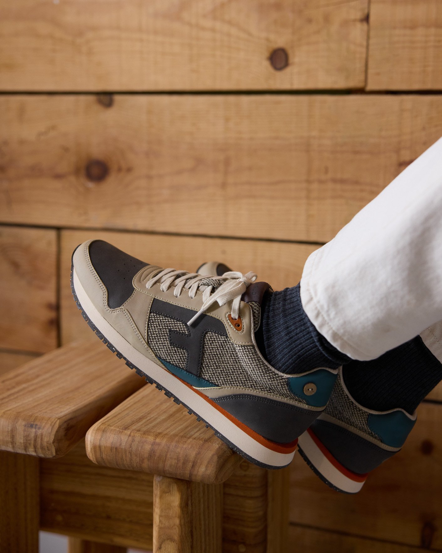 Baskets écru & vert clair - ELM