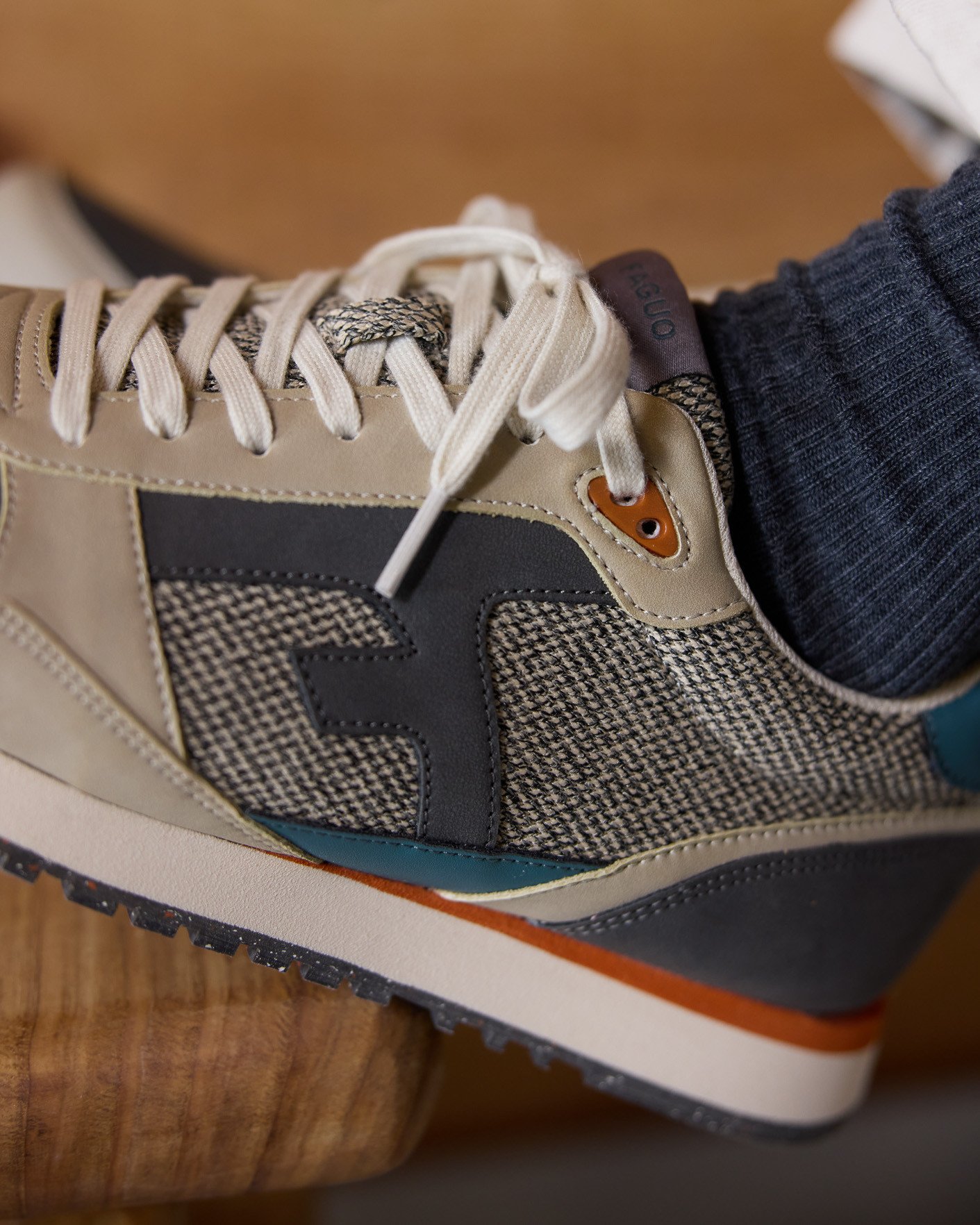 Baskets écru & vert clair - ELM