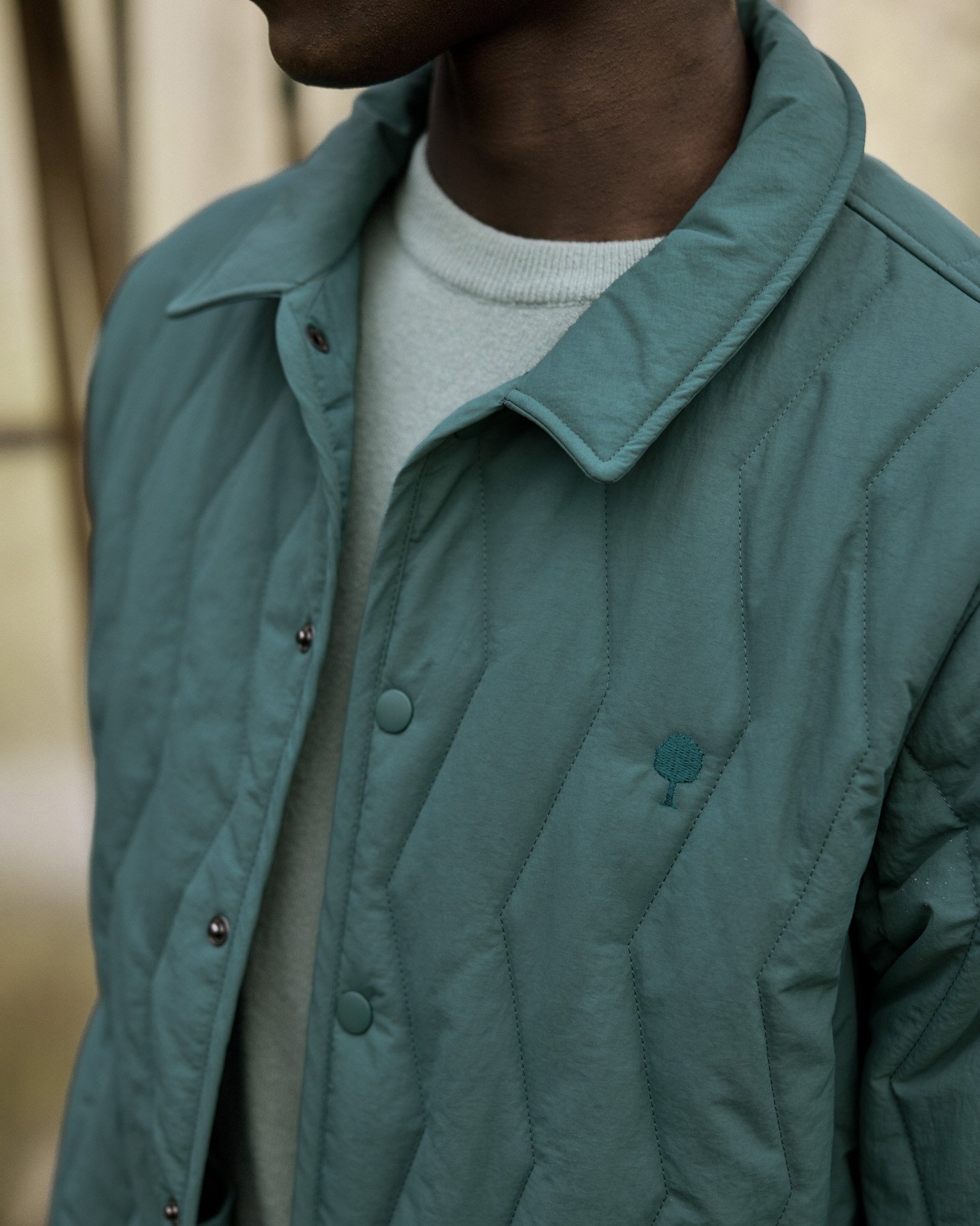 Veste en coton vert clair - OBERNAI