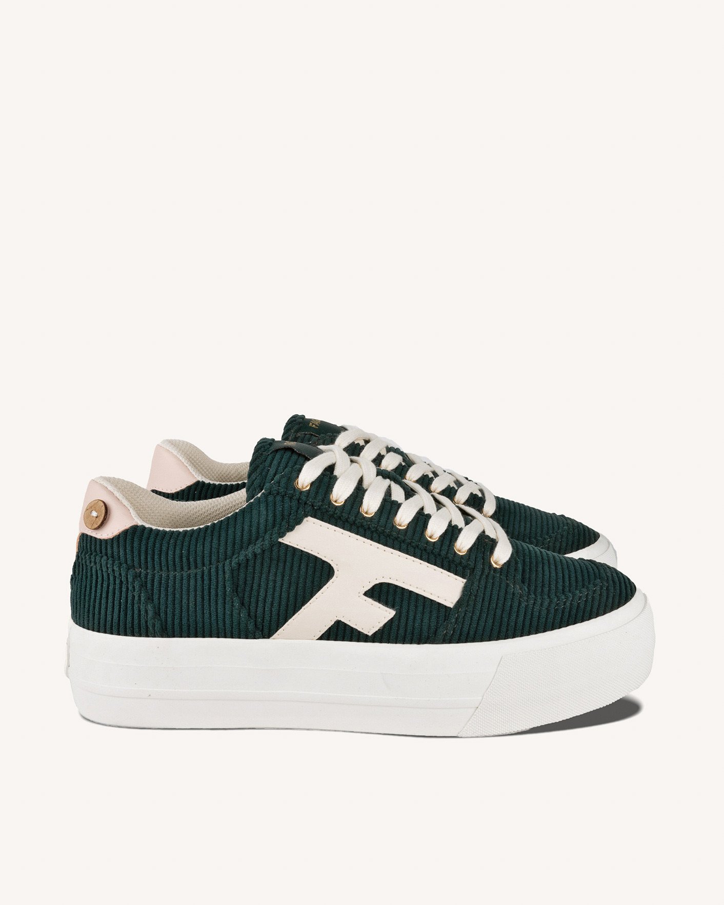 Baskets en velours vert foncé - WALNUT PLATFORM