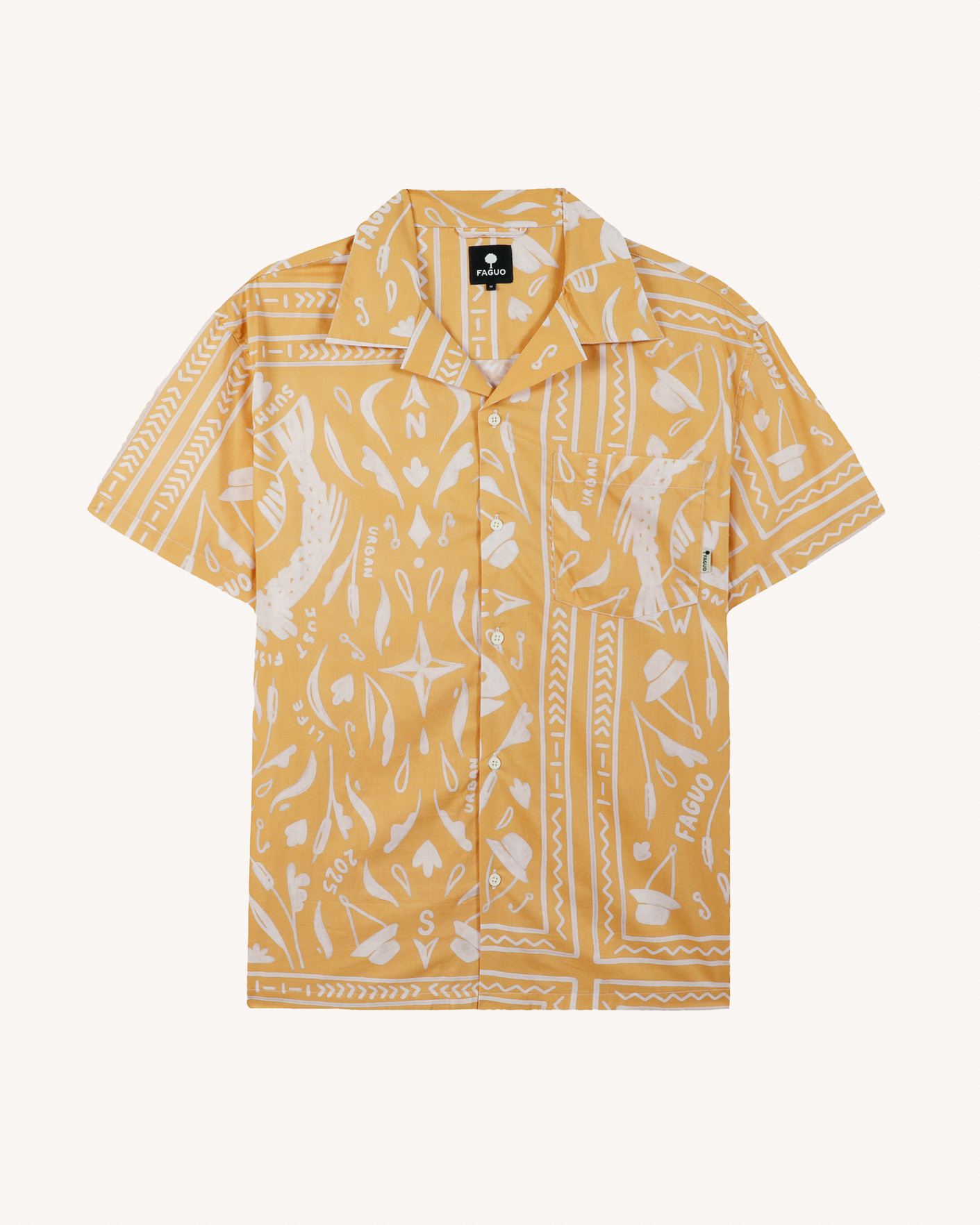 Chemise manches courtes ocre coton - PAIOLIVE
