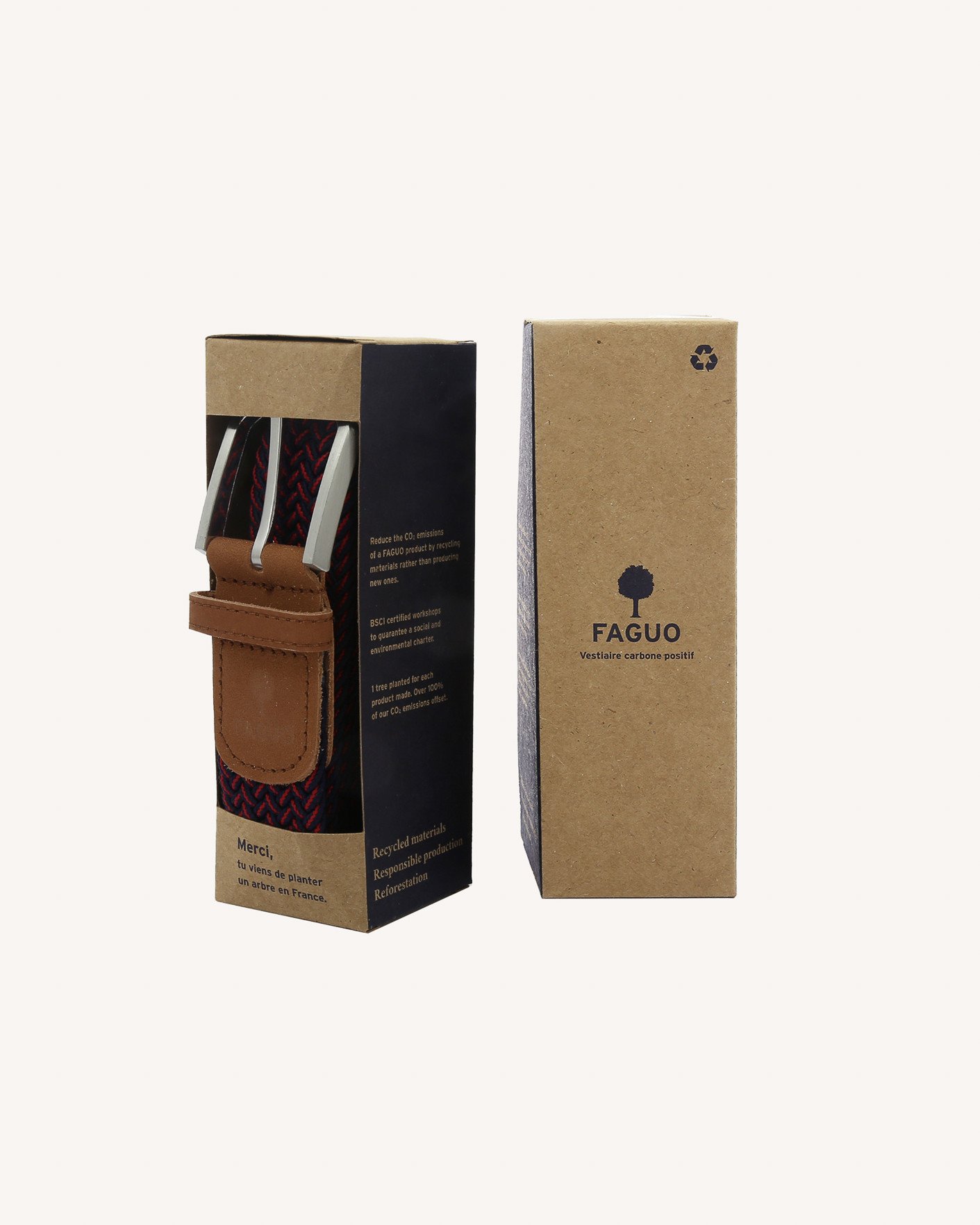 Ceinture rouge foncé & marine - BELT