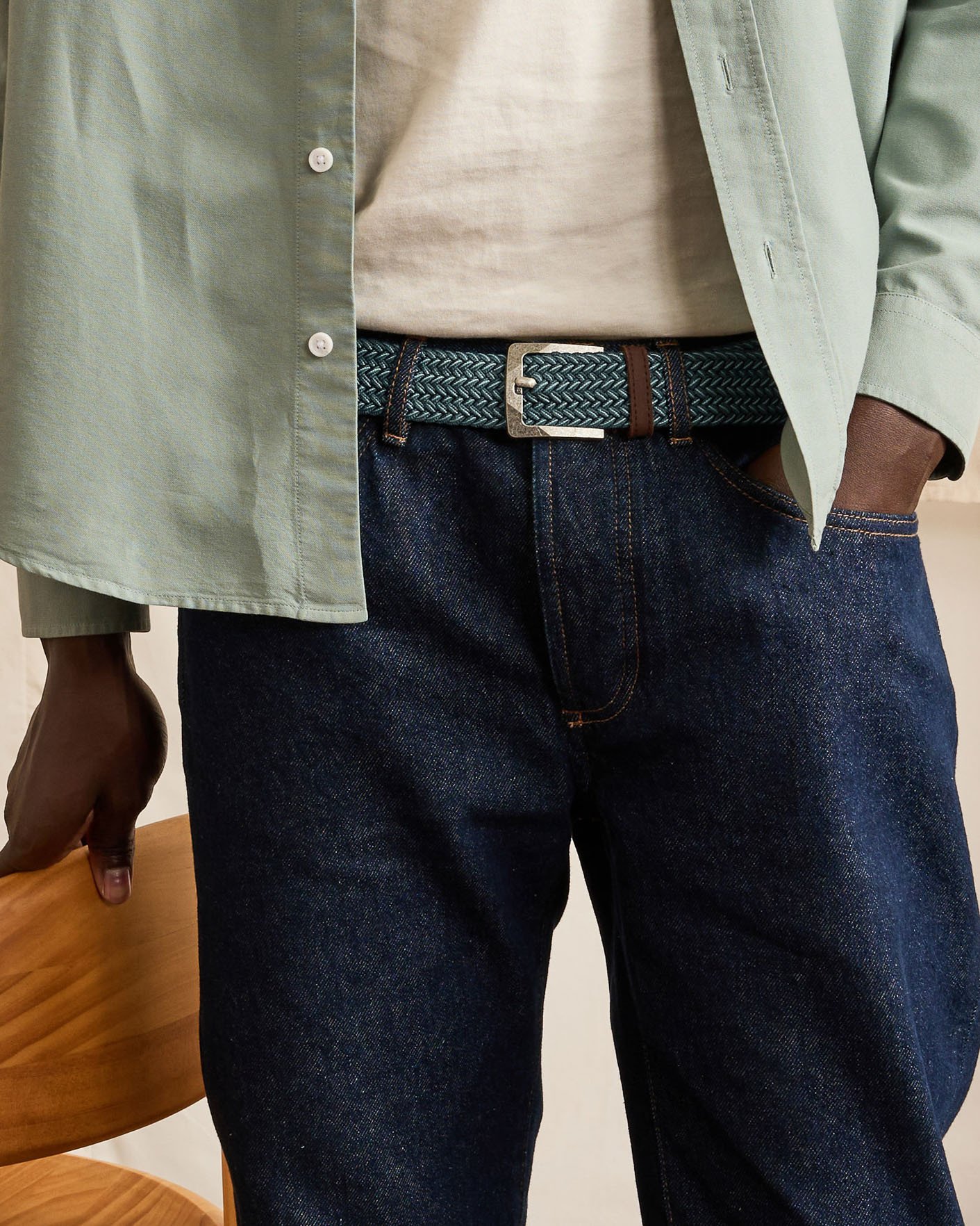 Ceinture bleue & verte - SQUARE BELT