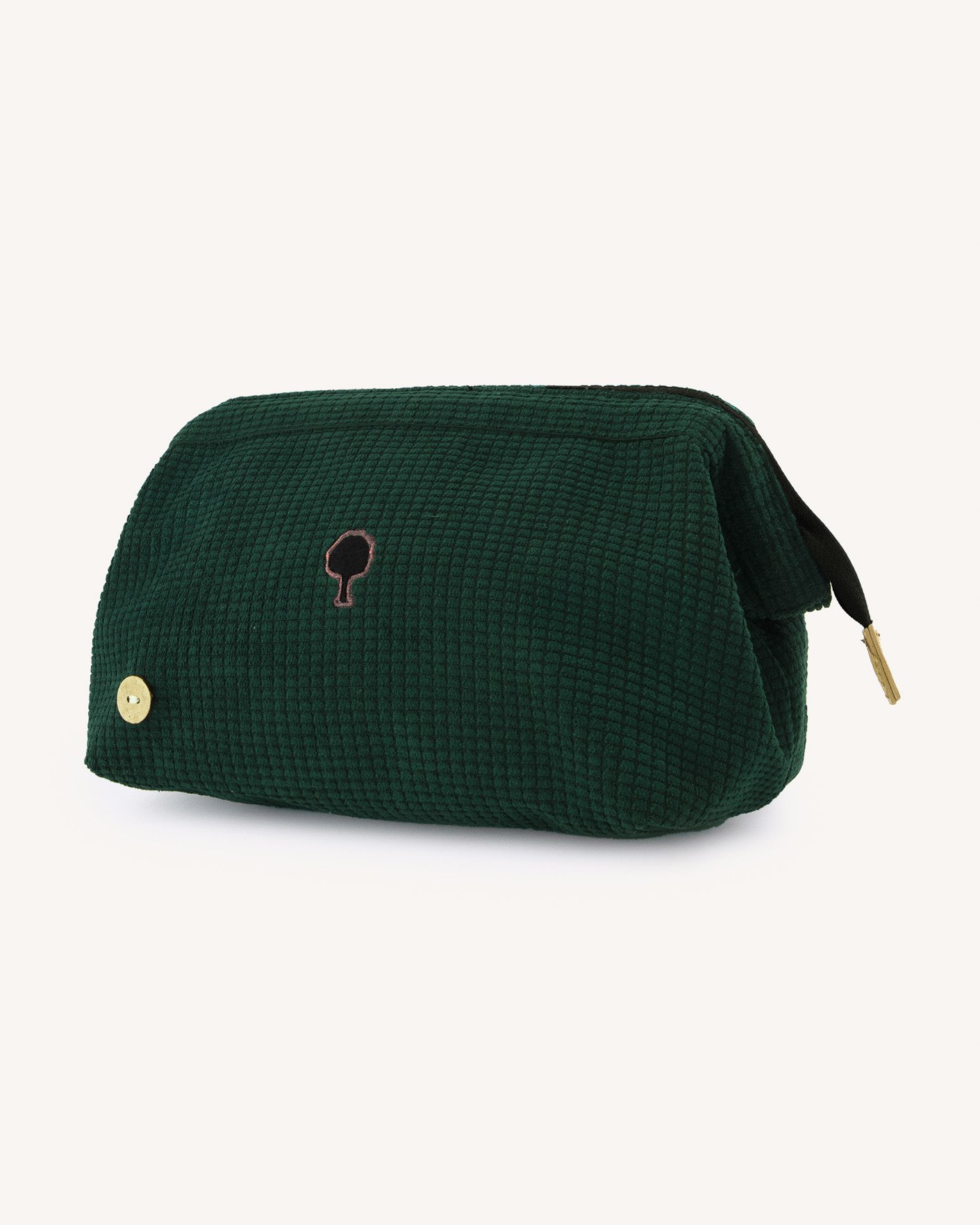 Trousse de toilette velours côtelé vert foncé - WASHBAG