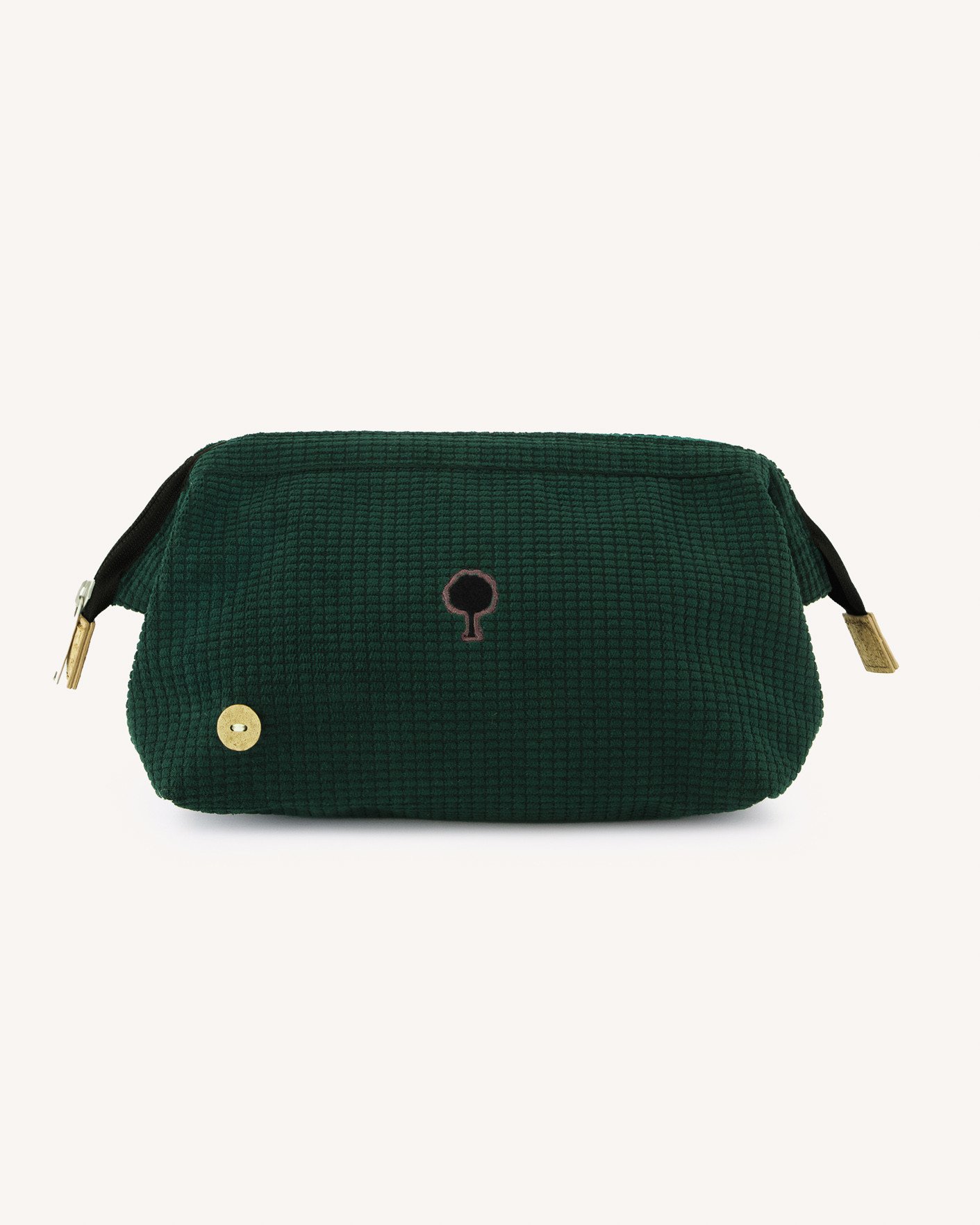 Trousse de toilette velours côtelé vert foncé - WASHBAG