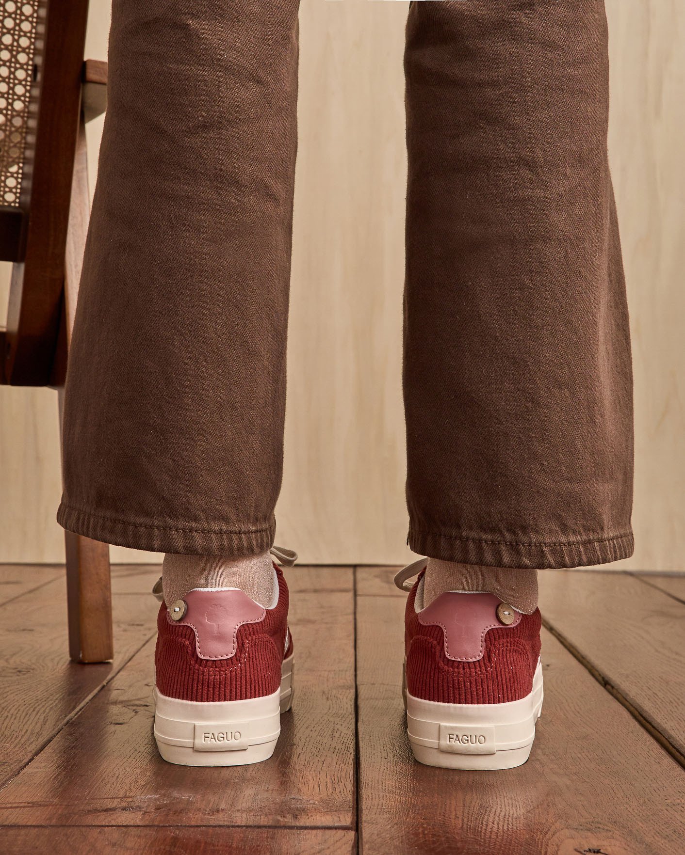 Baskets en velours bordeaux suède - WALNUT PLATFORM