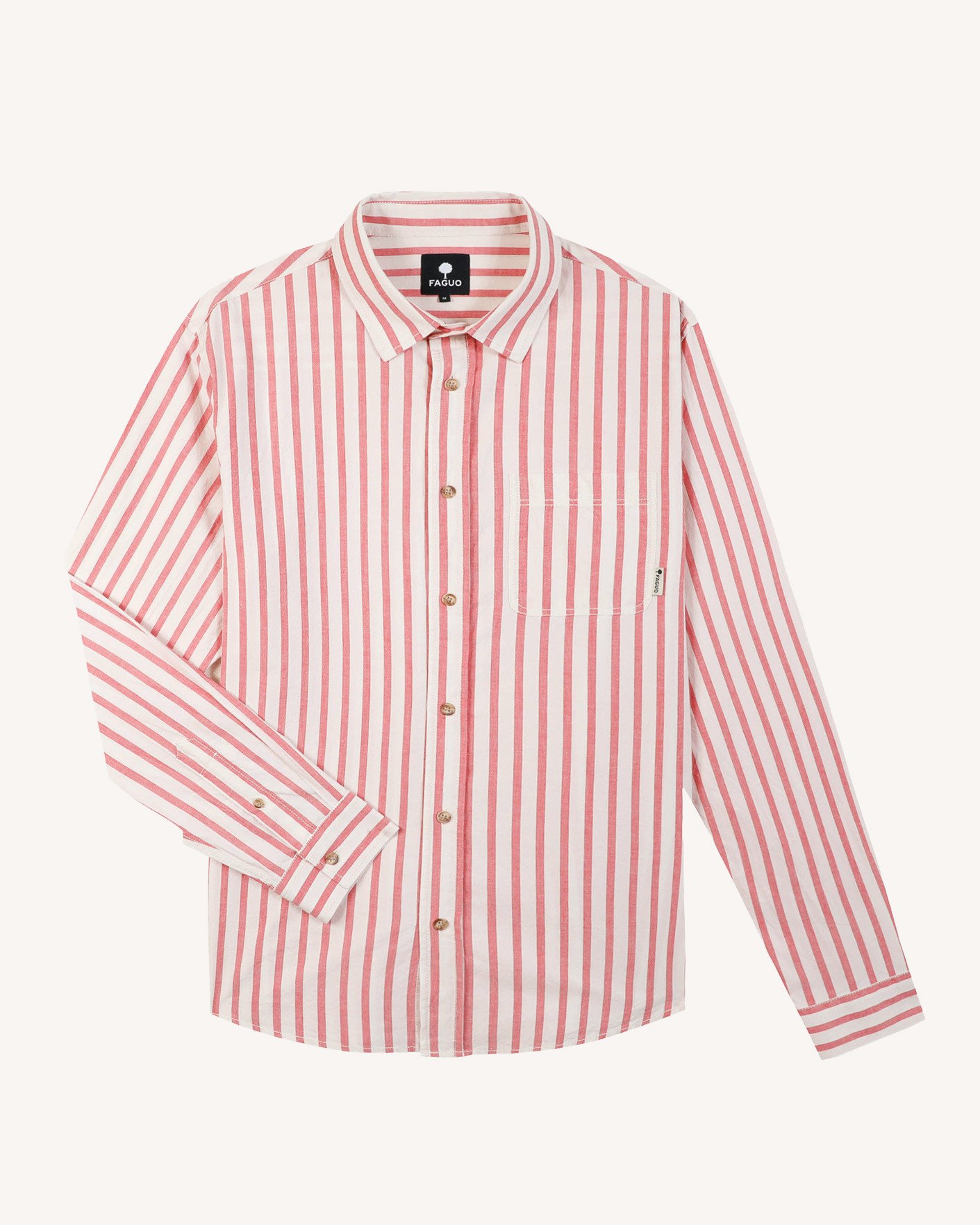 Chemise rouge & crème coton - SIGNY