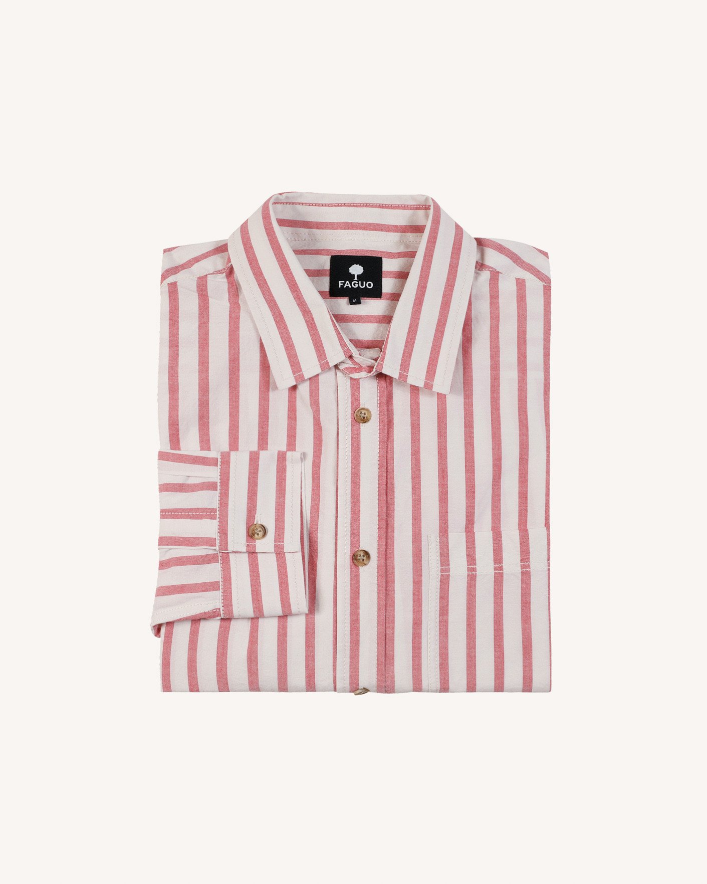 Chemise rouge & crème coton - SIGNY