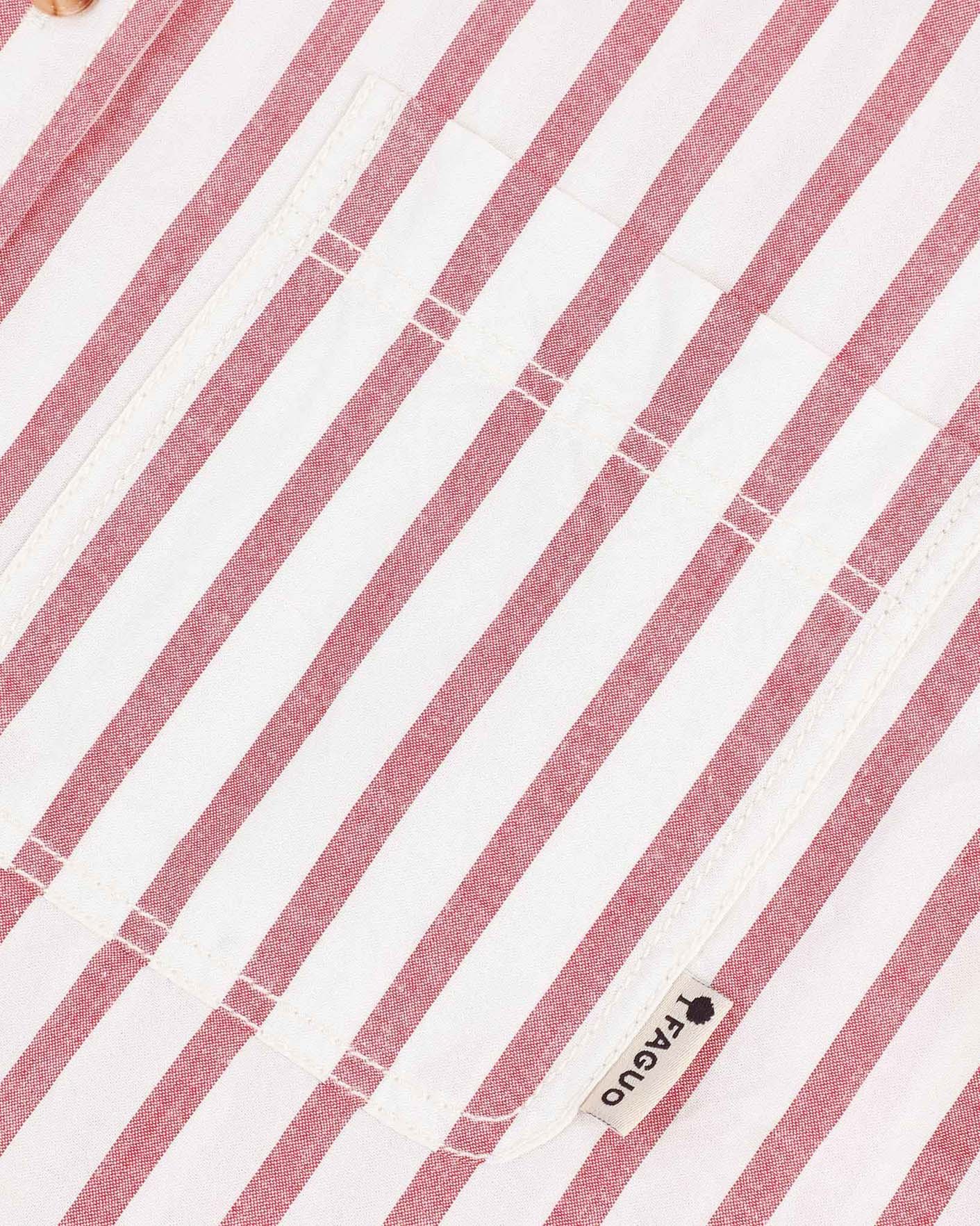 Chemise rouge & crème coton - SIGNY