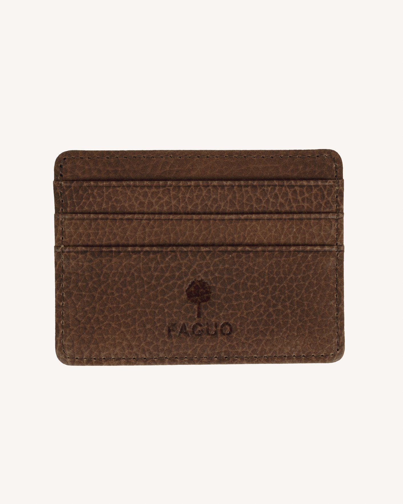 Porte-carte en cuir camel - CARD HOLDER
