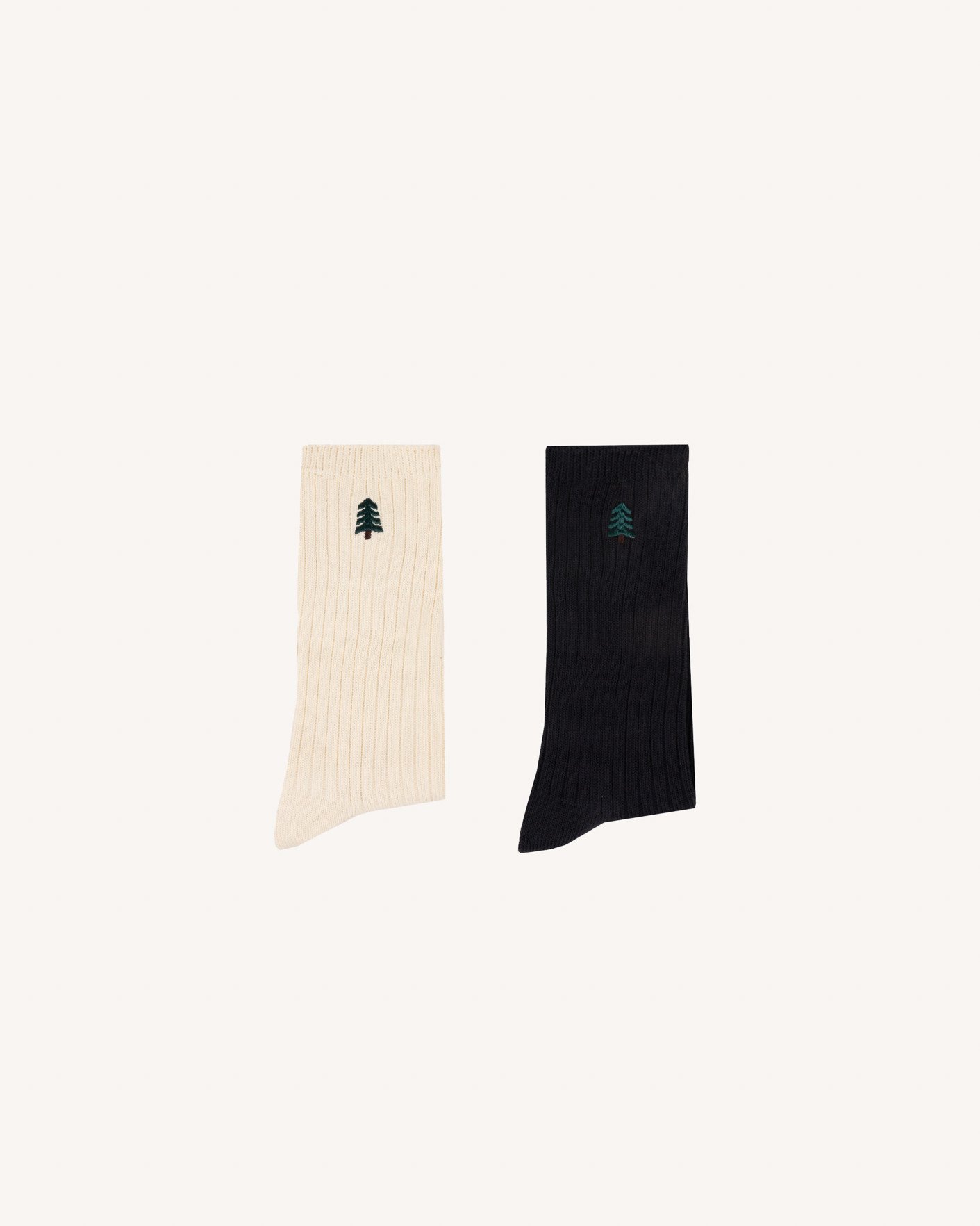 Lot de chaussettes x2 écrues & marine coton - SOCKS