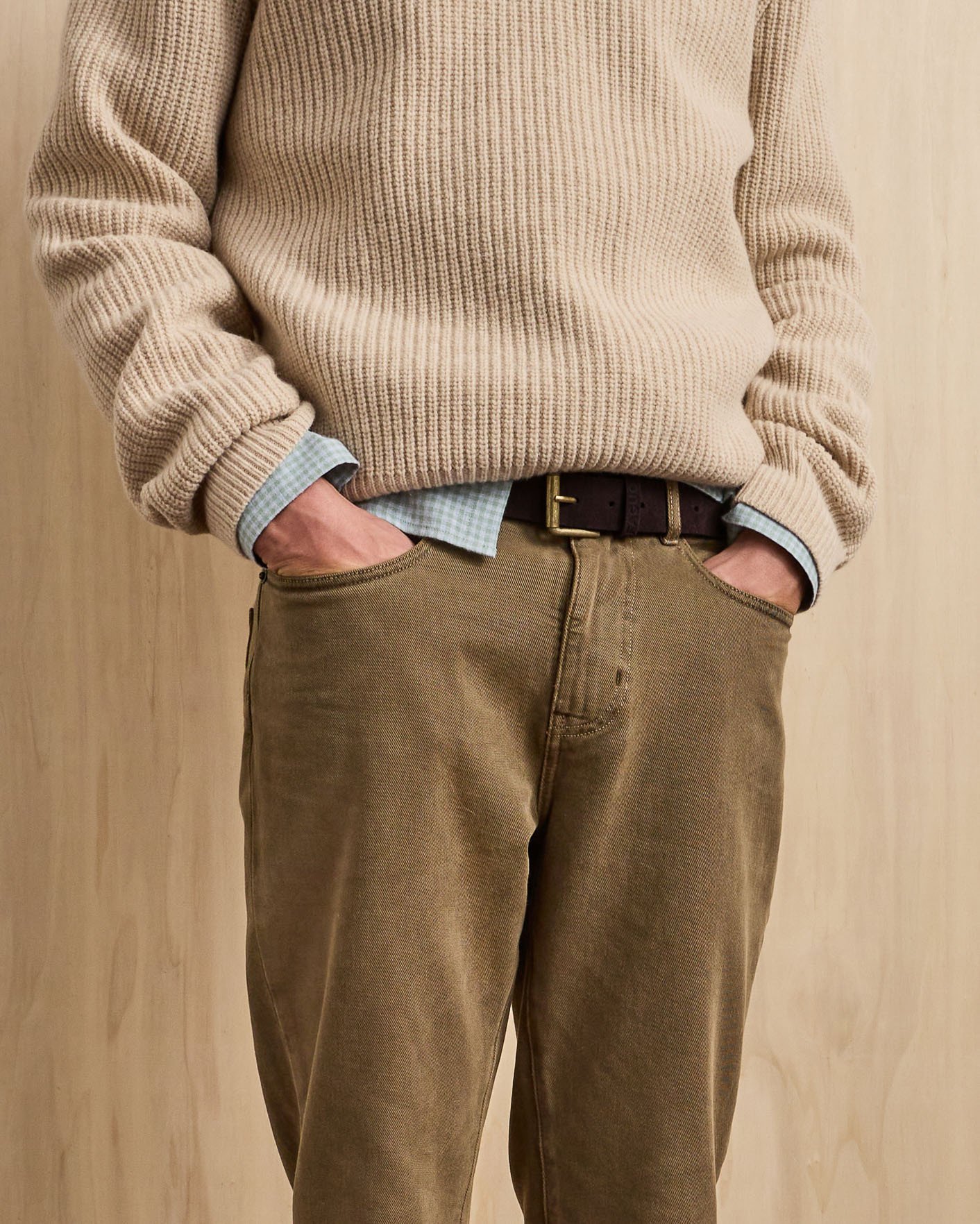 Ceinture en cuir marron foncé cuir - BELT