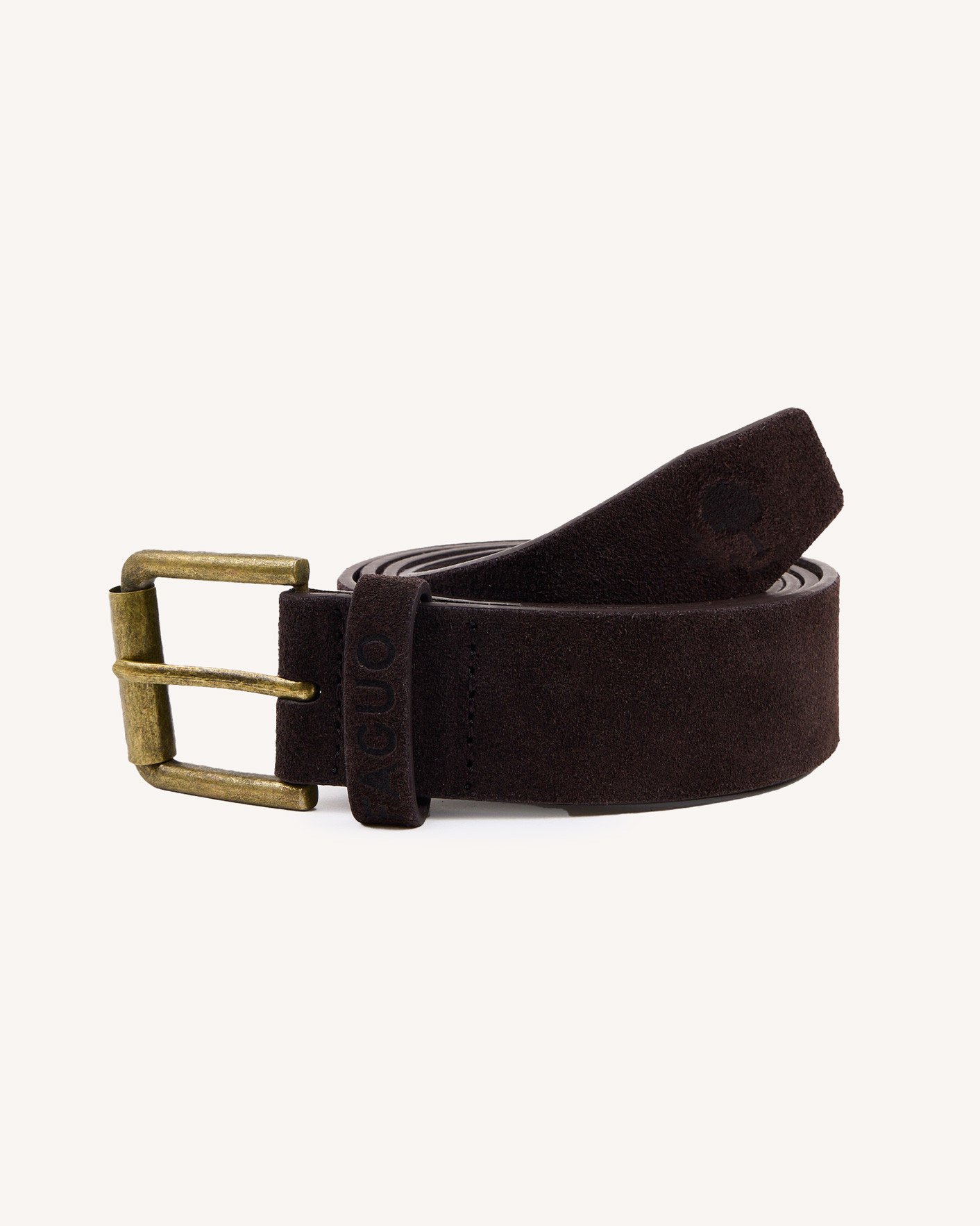 Ceinture en cuir marron foncé cuir - BELT