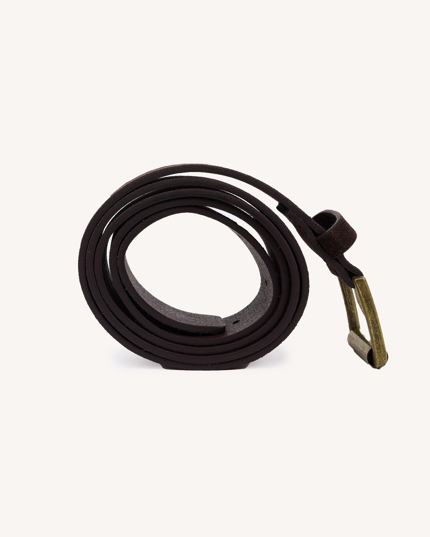 Ceinture en cuir marron foncé cuir - BELT