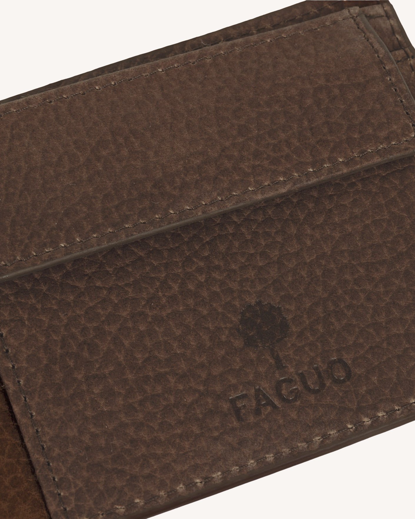 Porte-monnaie en cuir camel - PURSE