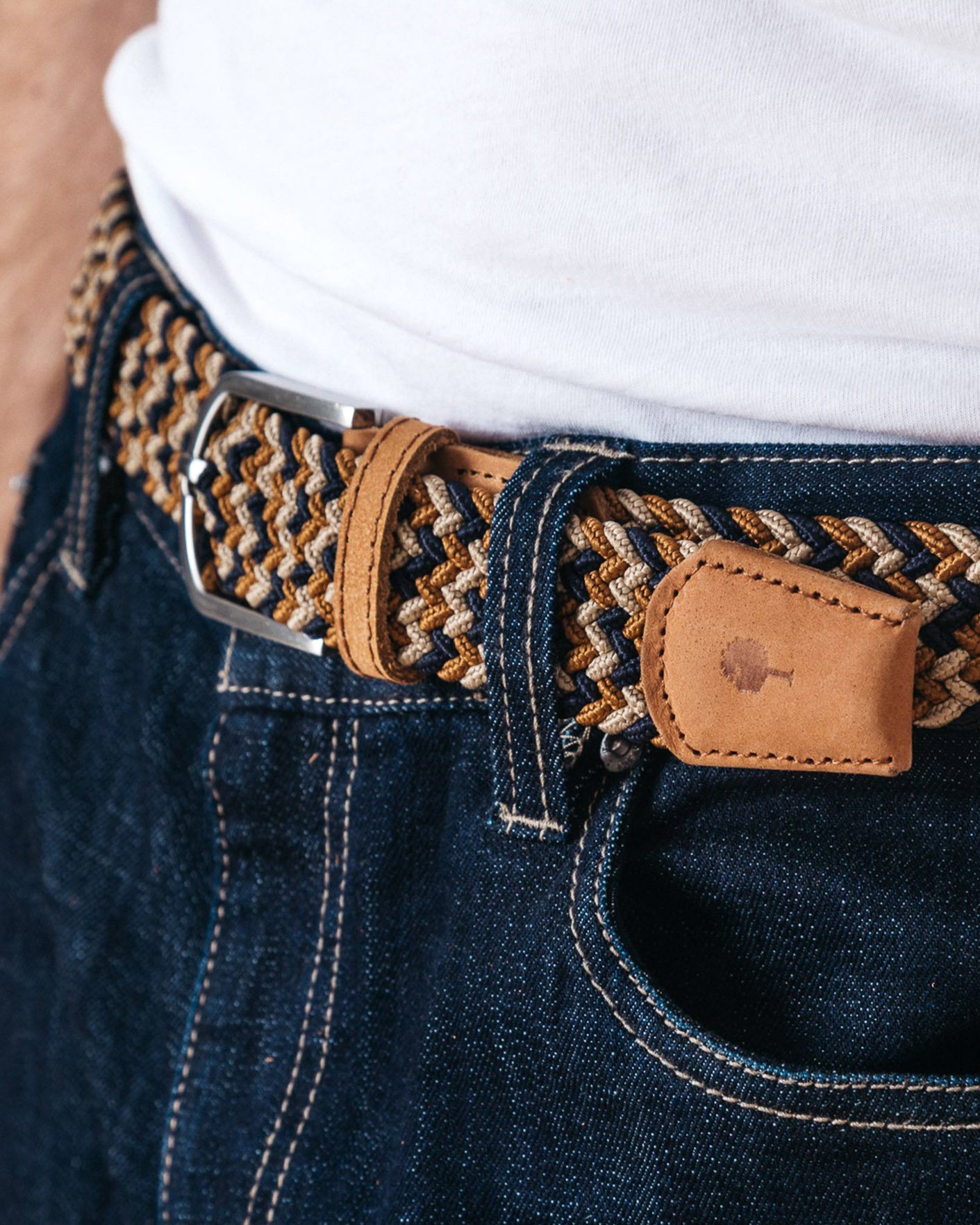 Ceinture bleu marine & beige - BELT