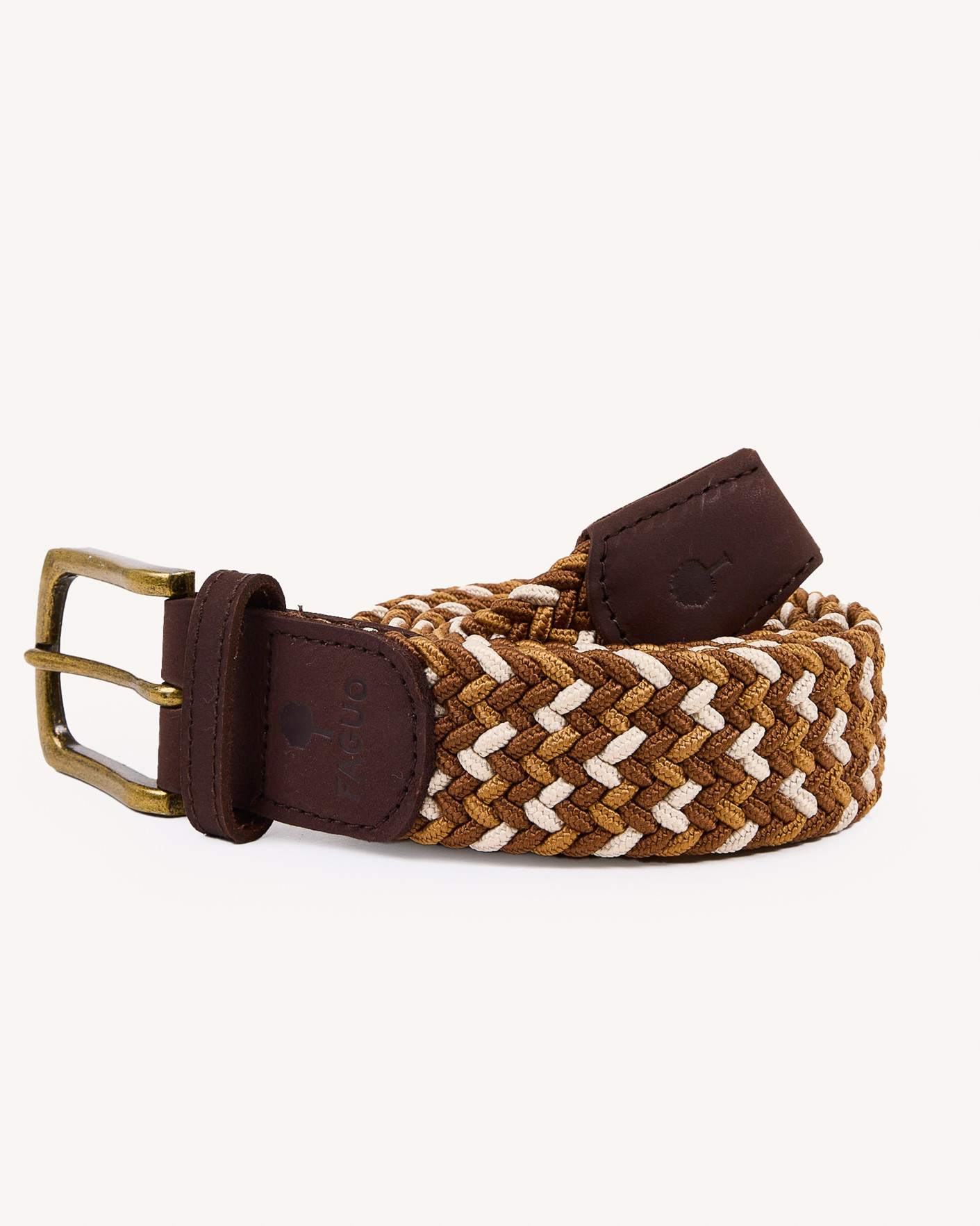 Ceinture camel & écru - CLASSIC BELT