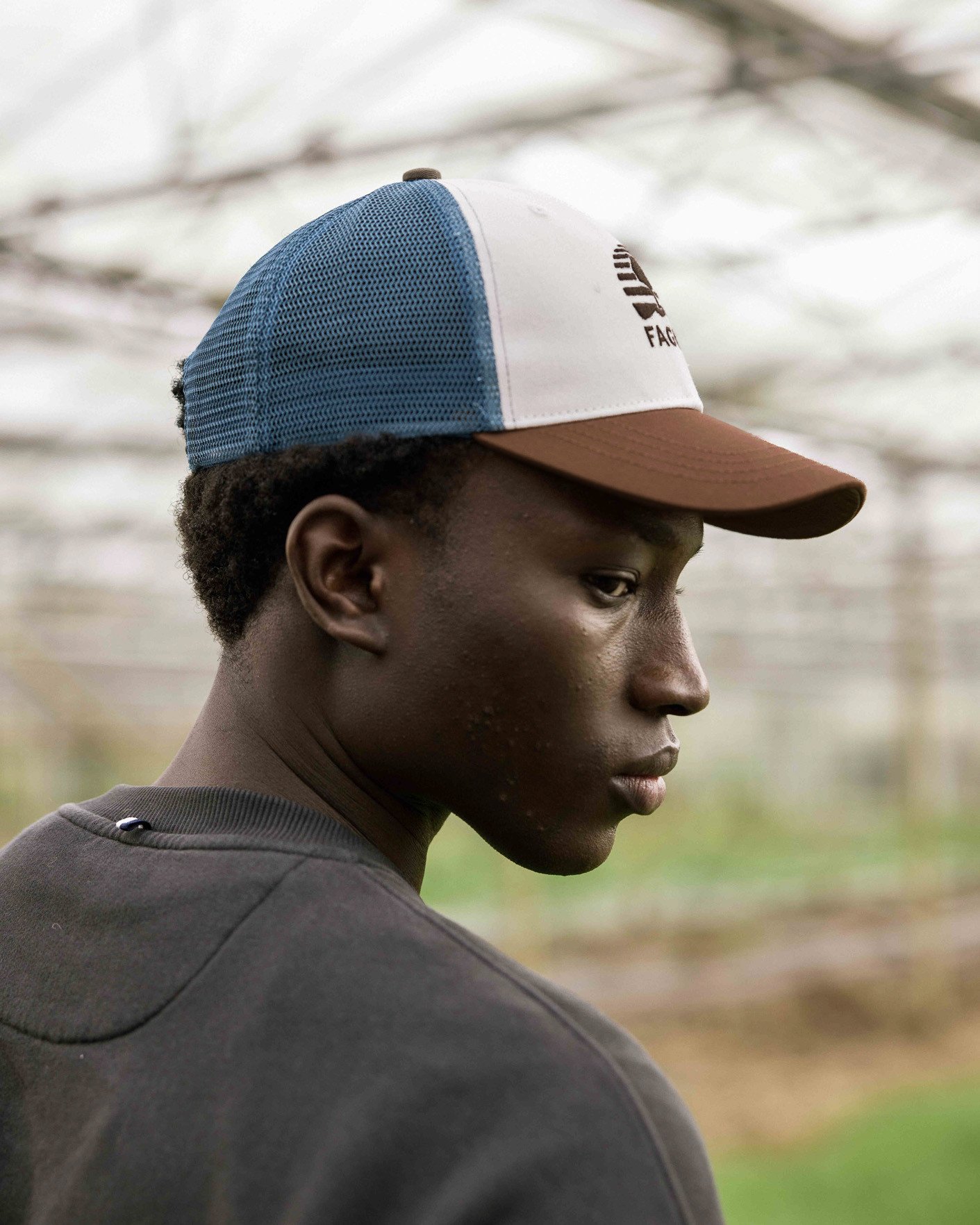 Casquette beige & camel coton - TRUCKER CAP