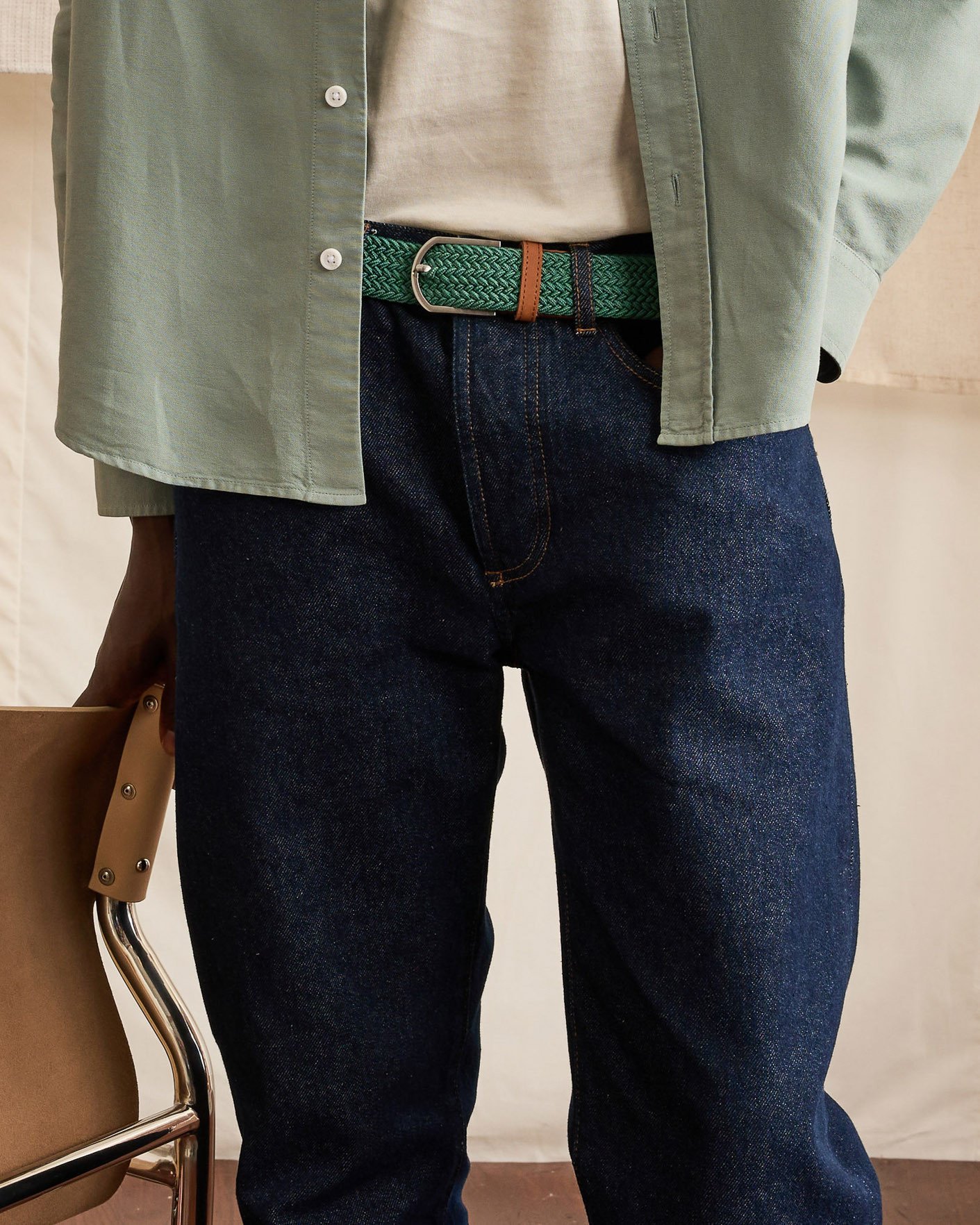 Ceinture tressée verte - BELT